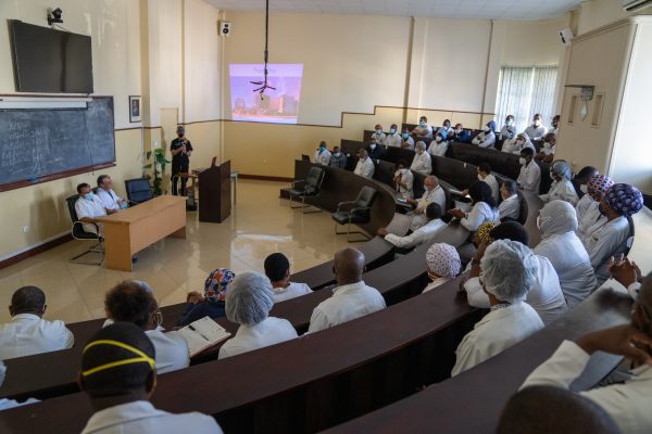 A lecture hall filled with surgeons ready to learn.